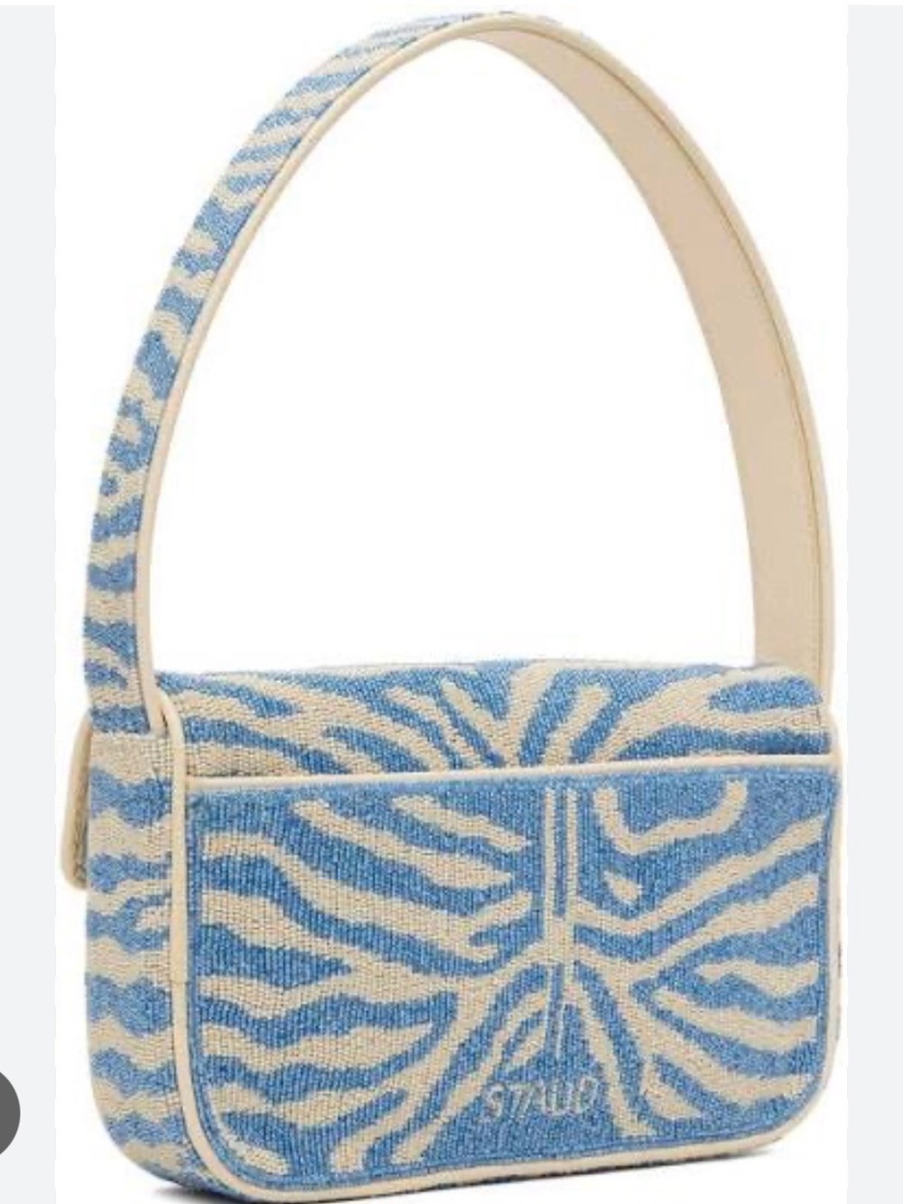 Staud Tommy Shoulder Bag - Blue and Cream Zebra-Print - Picture 2 of 8